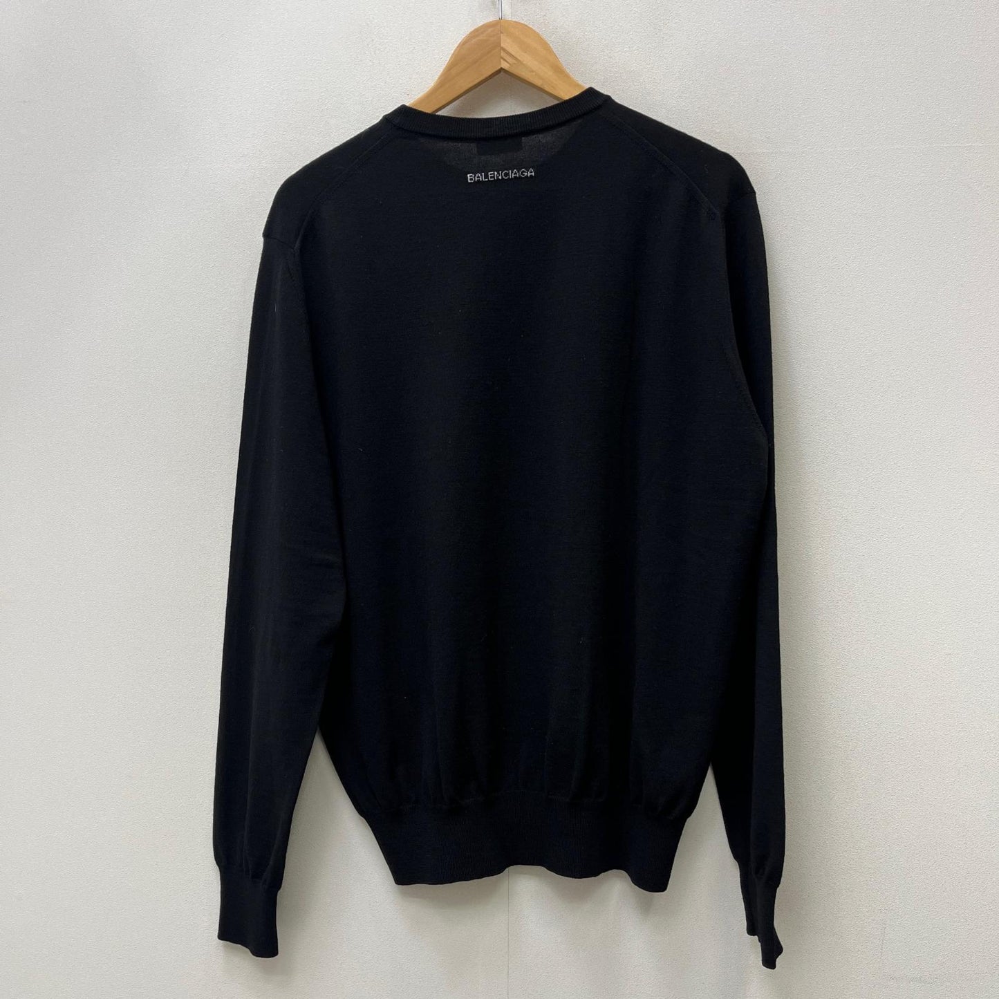 BALENCIAGA | バレンシアガ ロゴクルーネックニット ニット ブラック サイズ：XL【加古川店】