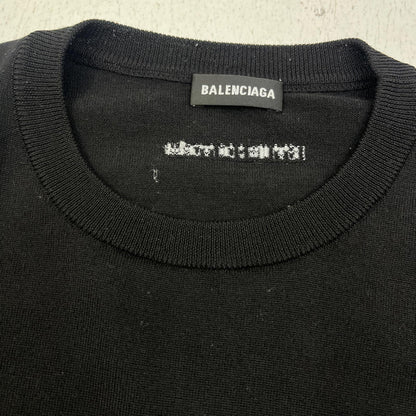 BALENCIAGA | バレンシアガ ロゴクルーネックニット ニット ブラック サイズ：XL【加古川店】