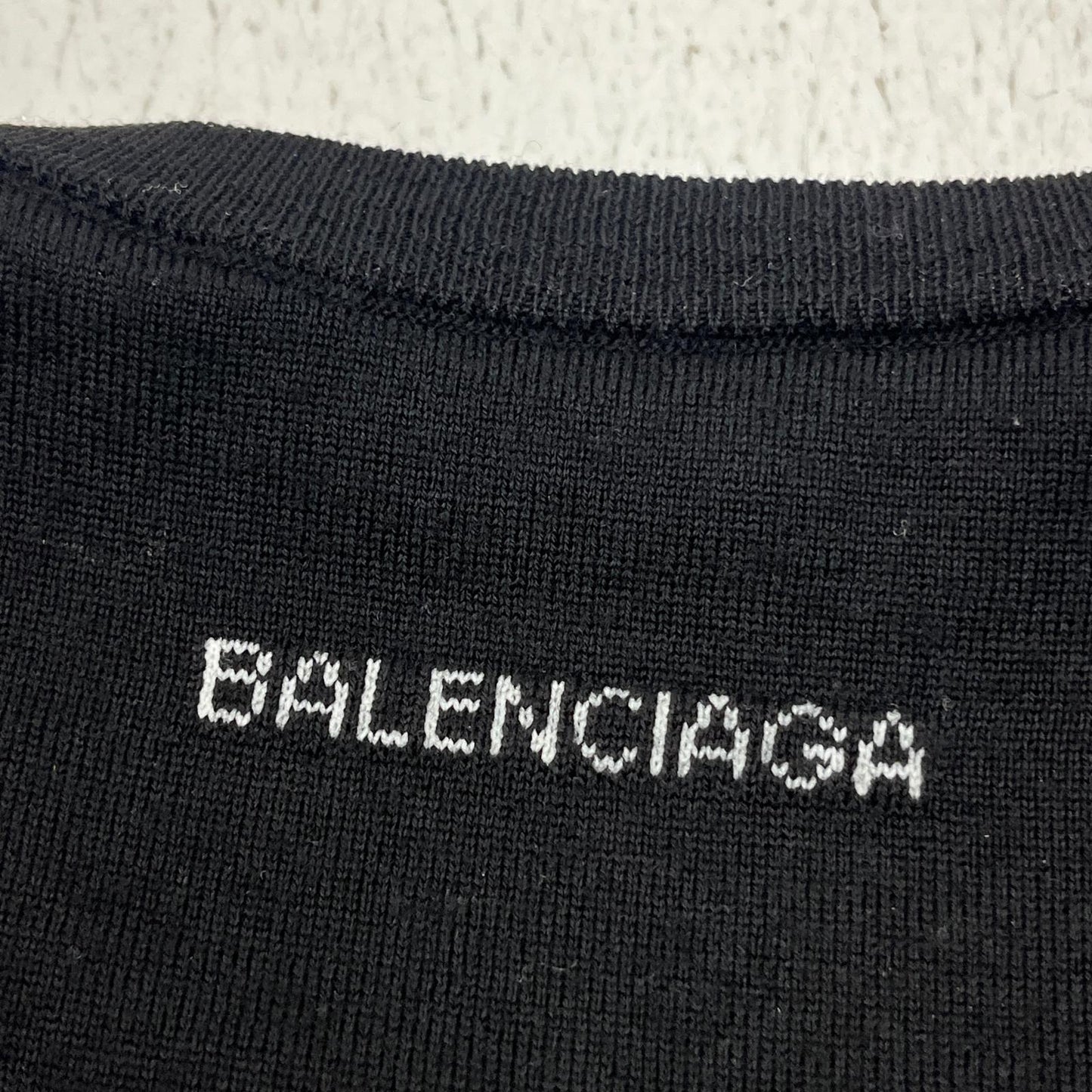 BALENCIAGA | バレンシアガ ロゴクルーネックニット ニット ブラック サイズ：XL【加古川店】