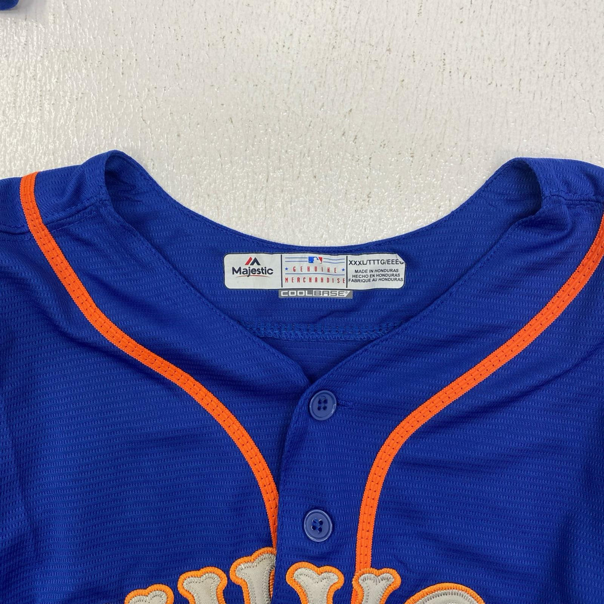 Majestic ニューヨーク・メッツ 紺 ｻｲｽﾞ:XXXL、ﾜｯﾍﾟﾝﾊｶﾞﾚ跡有【加古川店】
