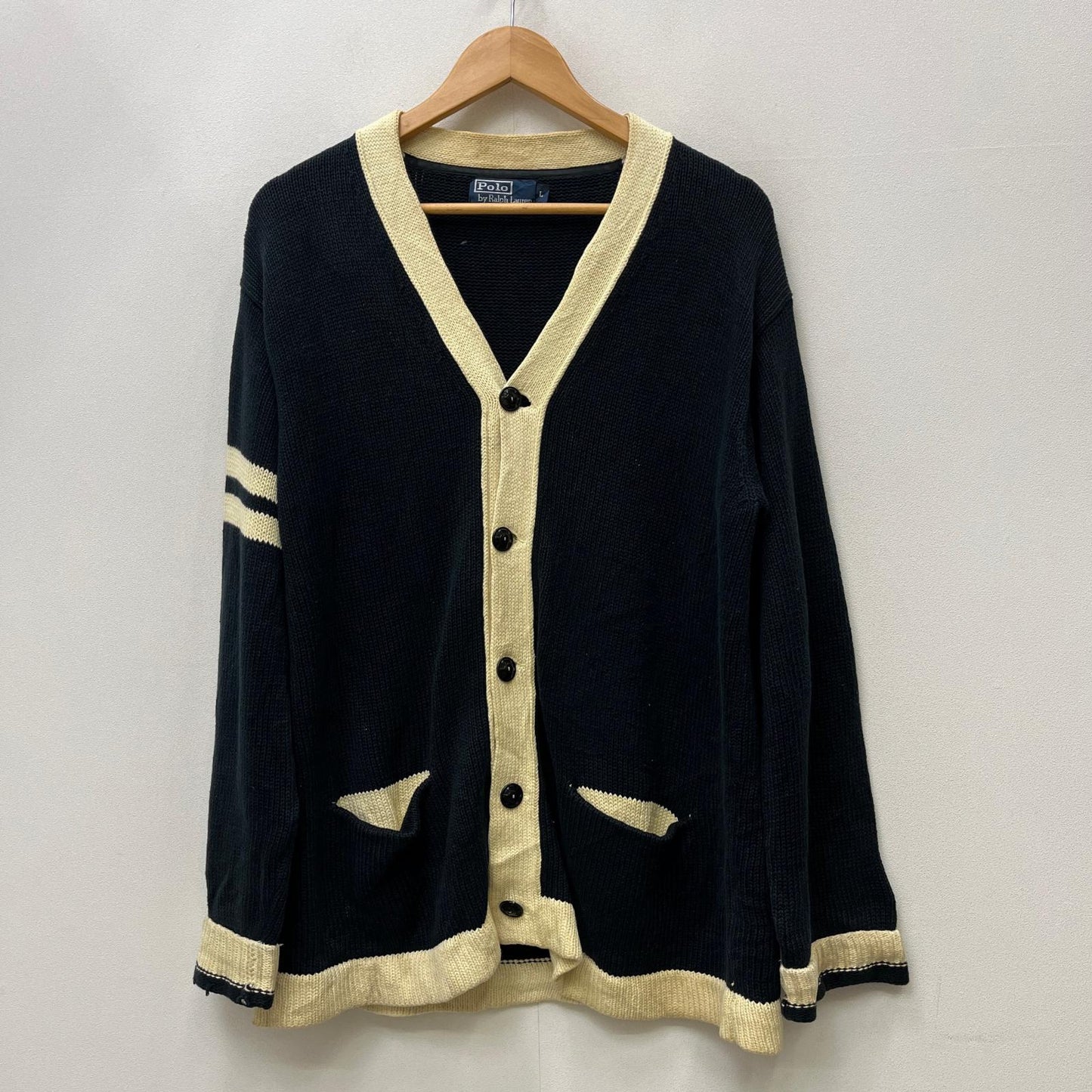 POLO RALPH LAUREN | ポロ・ラルフローレン ﾚﾀｰﾄﾞｶｰﾃﾞｨｶﾞﾝ カーディガン ブラック サイズ：L【加古川店】