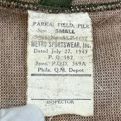 MILITARY衣料 | ミリタリーイリョウ U.S.ARMY:M-43 FIELD PILE PARKA ミリタリージャケット ブラウン サイズ：S【加古川店】