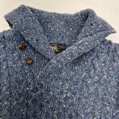 RRL(RALPH LAUREN) | ダブルアールエルラルフローレン ハンドニット　shawl collar sweater ニット ブルー サイズ：XS【加古川店】