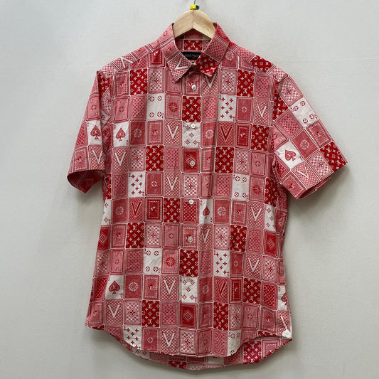 【中古】LOUIS VUITTON | ルイ・ヴィトン トランプ柄 半袖シャツ 半袖シャツ rm182m hku hfs14w レッド サイズ：S【加古川店】