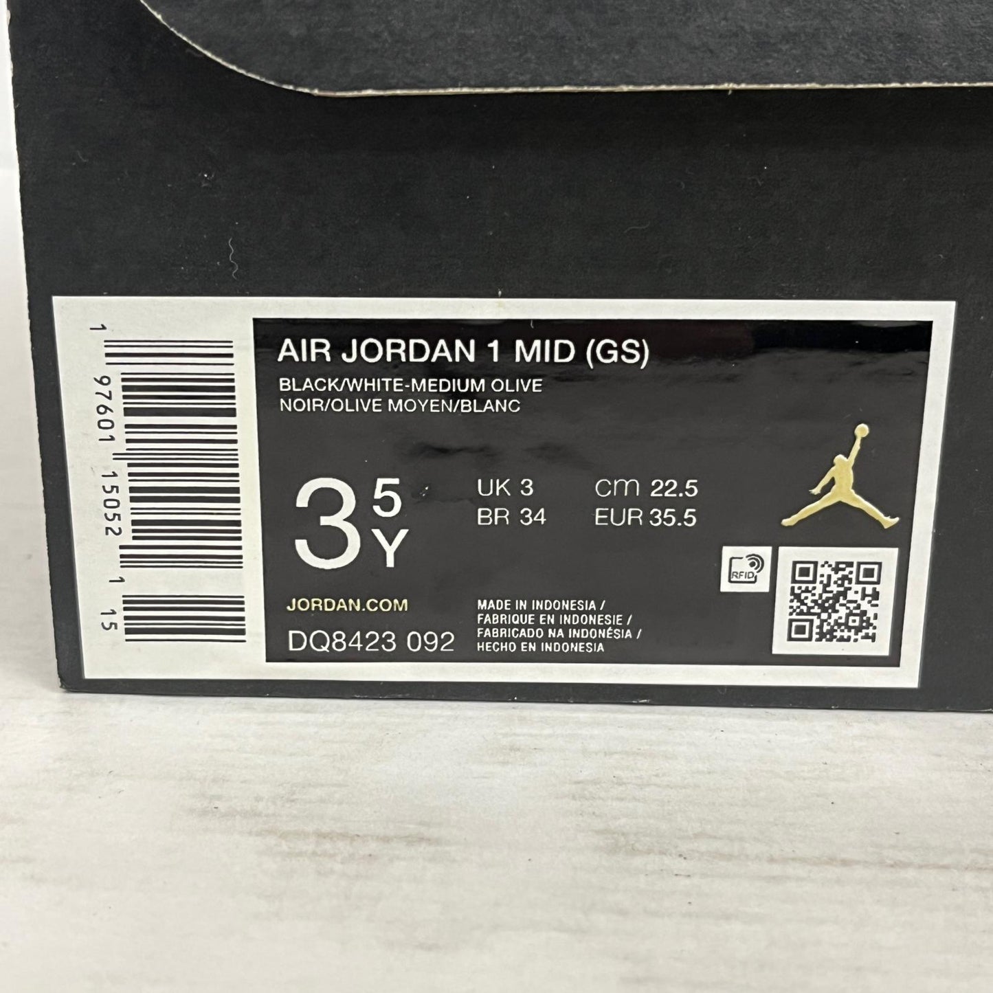 【中古】NIKE | ナイキ GS Air Jordan 1 Mid スニーカー DQ8423-092 オリーブ 22.5cm【加古川店】