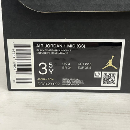 【中古】NIKE | ナイキ GS Air Jordan 1 Mid スニーカー DQ8423-092 オリーブ 22.5cm【加古川店】