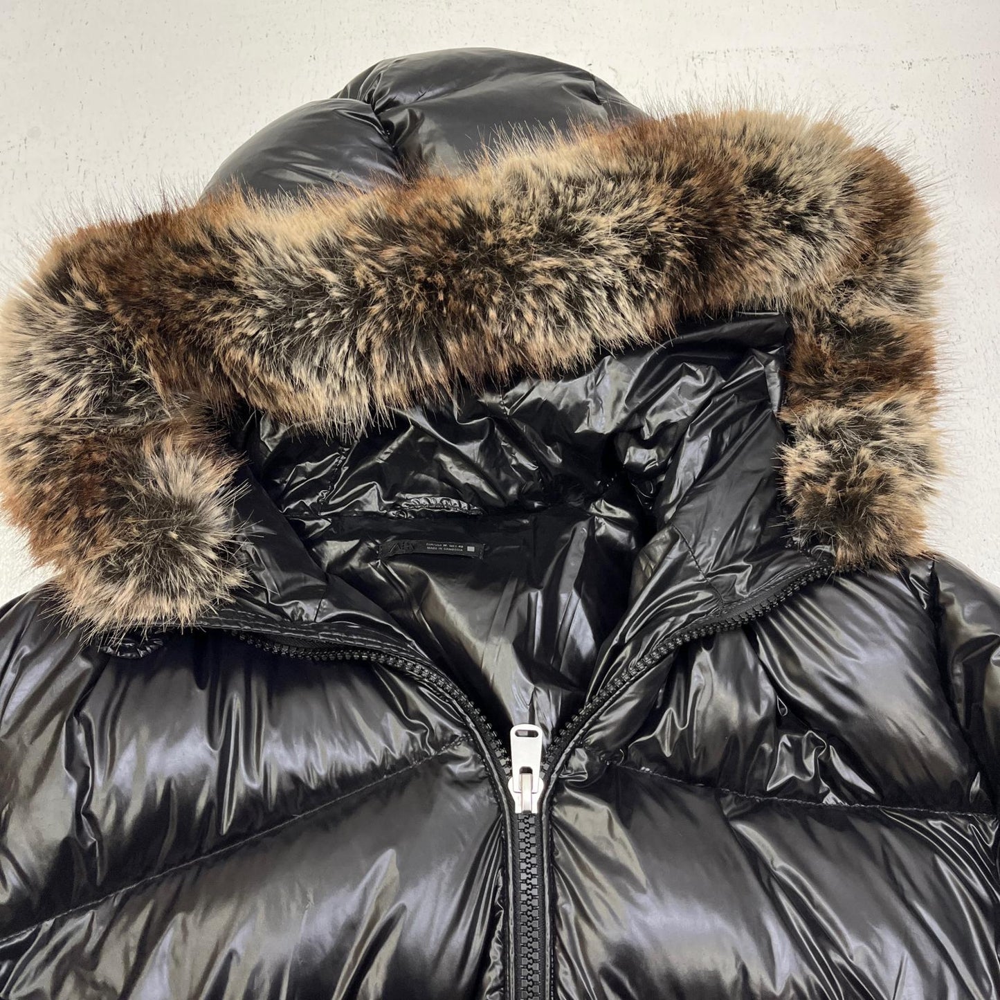 【中古】ZARA | ザラ ファー付き ダウンジャケット ブラック【加古川店】