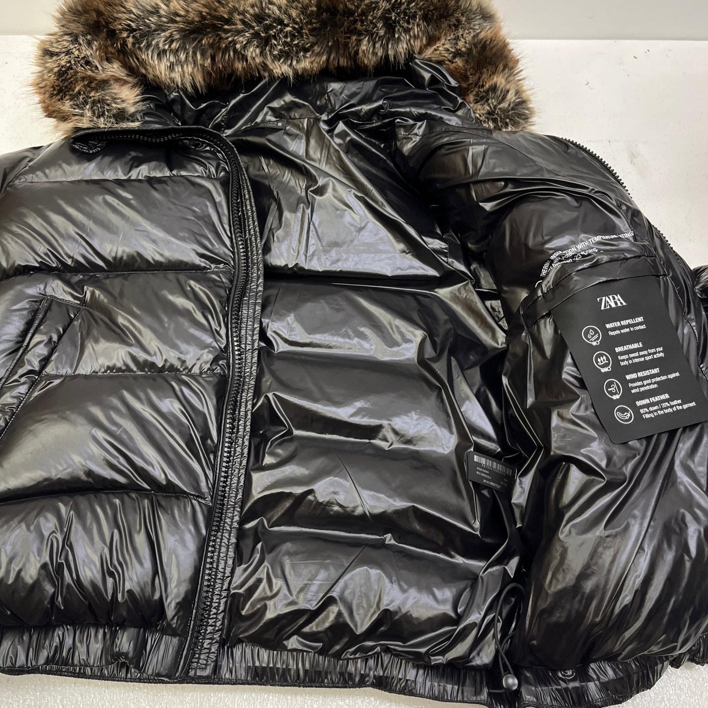 【中古】ZARA | ザラ ファー付き ダウンジャケット ブラック【加古川店】