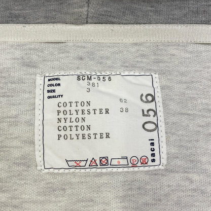 【中古】Sacai | サカイ Nylon Twill Hoodie Sponge Sweat パーカー SCM-056 グレー サイズ：3【加古川店】