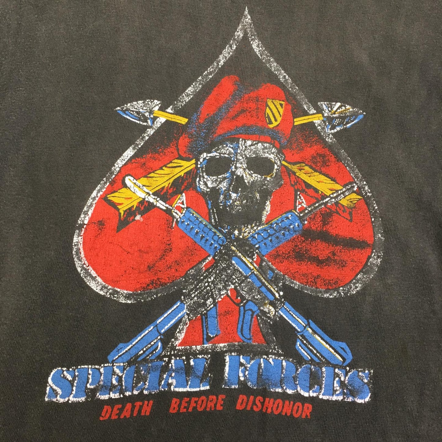【中古】VINTAGE衣料 | ヴィンテージイリョウ SPECIAL FORCES パキ綿 半袖Ｔシャツ ブラック サイズ：L【加古川店】