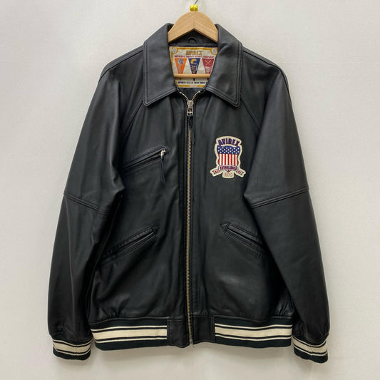 【中古】AVIREX | アヴィレックス LIGHT SIGNATURE VARSITY JACKET レザー 783-4950016 ブラック サイズ：XXL【加古川店】