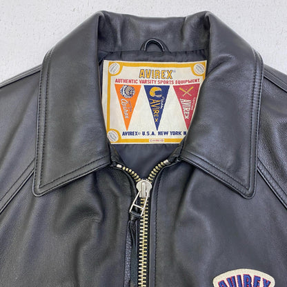【中古】AVIREX | アヴィレックス LIGHT SIGNATURE VARSITY JACKET レザー 783-4950016 ブラック サイズ：XXL【加古川店】