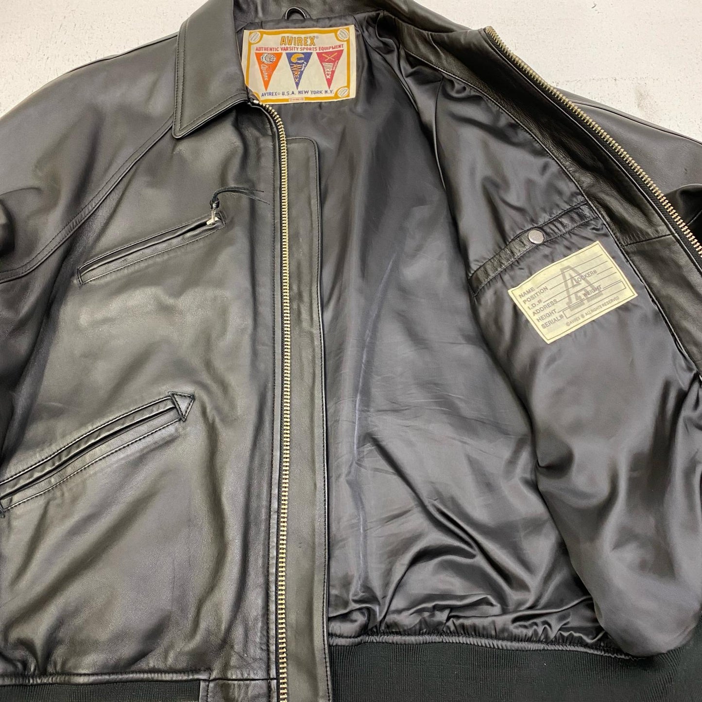 【中古】AVIREX | アヴィレックス LIGHT SIGNATURE VARSITY JACKET レザー 783-4950016 ブラック サイズ：XXL【加古川店】