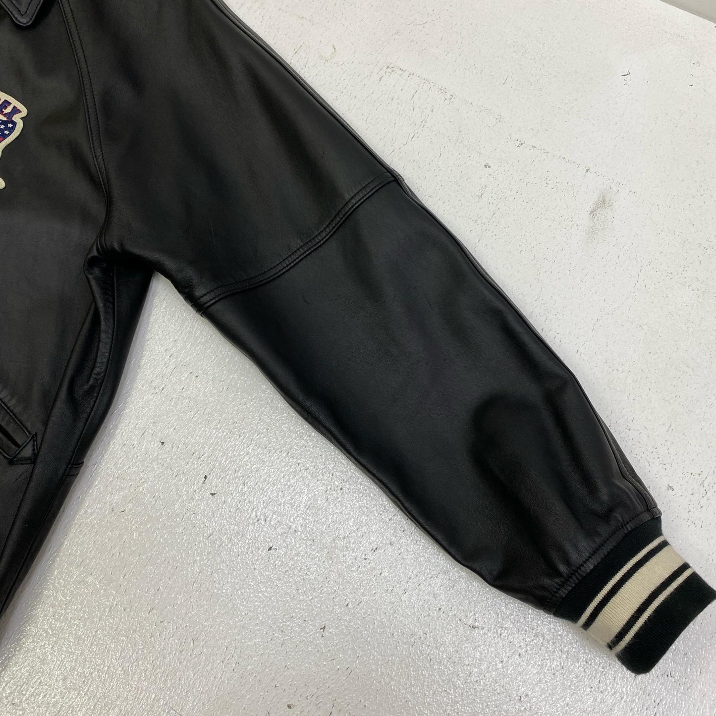 【中古】AVIREX | アヴィレックス LIGHT SIGNATURE VARSITY JACKET レザー 783-4950016 ブラック サイズ：XXL【加古川店】