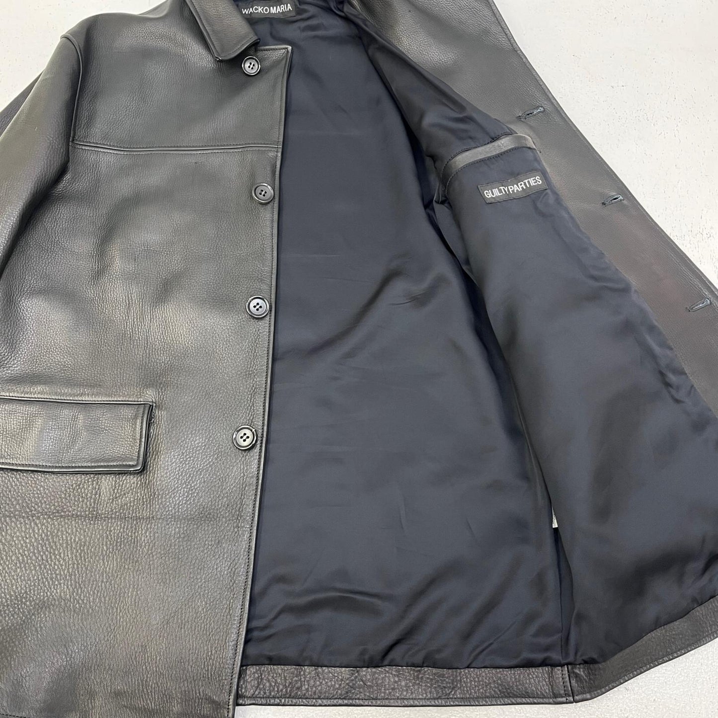 【中古】WACKOMARIA | ワコマリア LEATHER COAT ( TYPE-1 ) レザー WMO-CO03 ブラック サイズ：L【加古川店】