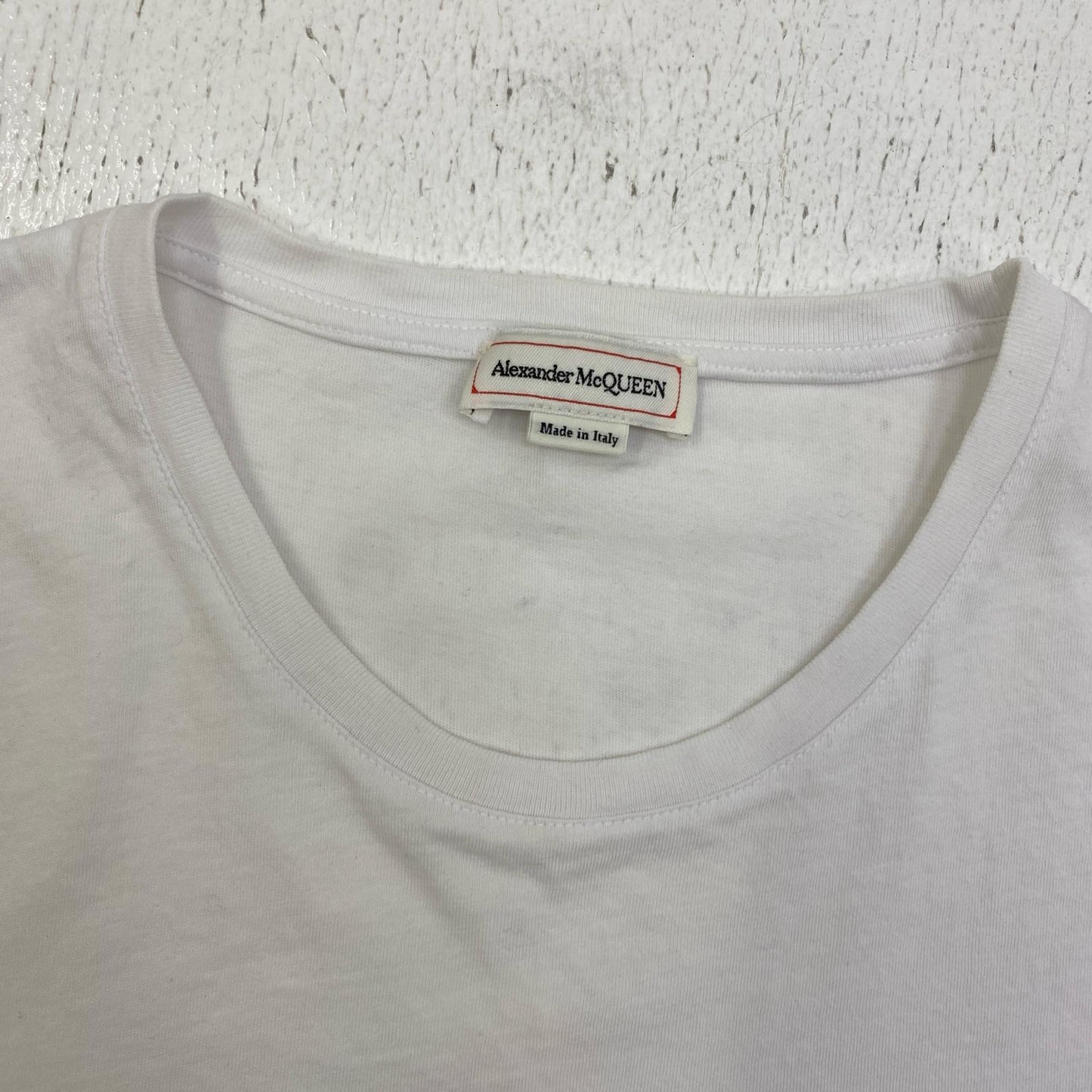 【中古】Alexander McQueen | アレキサンダーマックイーン グラフィティ ロゴ　国内正規品 半袖Ｔシャツ 622104 QSZ57 ホワイト サイズ：M【加古川店】