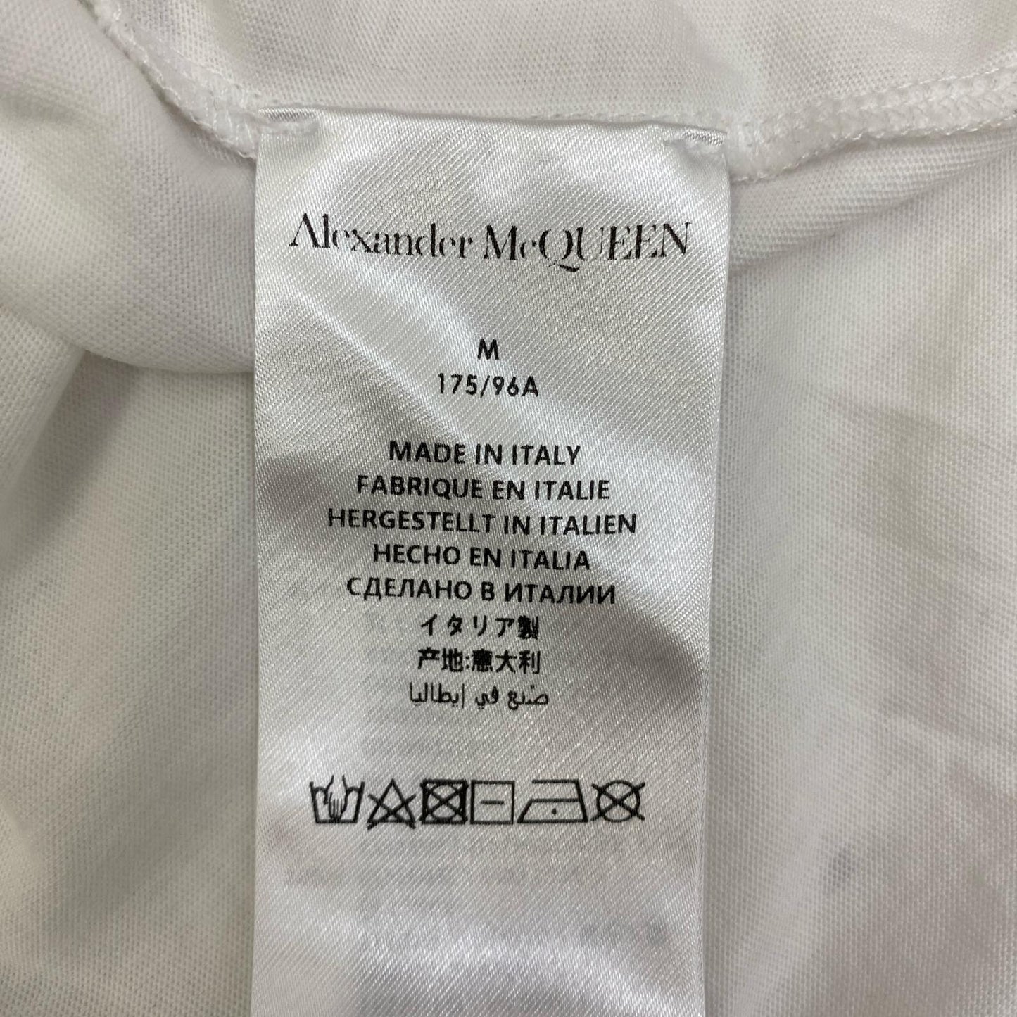 【中古】Alexander McQueen | アレキサンダーマックイーン グラフィティ ロゴ　国内正規品 半袖Ｔシャツ 622104 QSZ57 ホワイト サイズ：M【加古川店】
