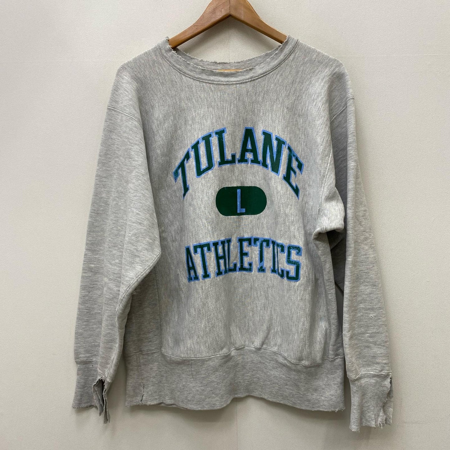 【中古】Champion | チャンピオン reverse weave:tulane athletics トリコﾀｸﾞ スウェット グレー サイズ：L【加古川店】