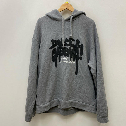 【中古】DOLCE & GABBANA | ドルチェアンドガッバーナ graphic logo hoodie パーカー G9VU7T FU77G グレー サイズ：52【加古川店】