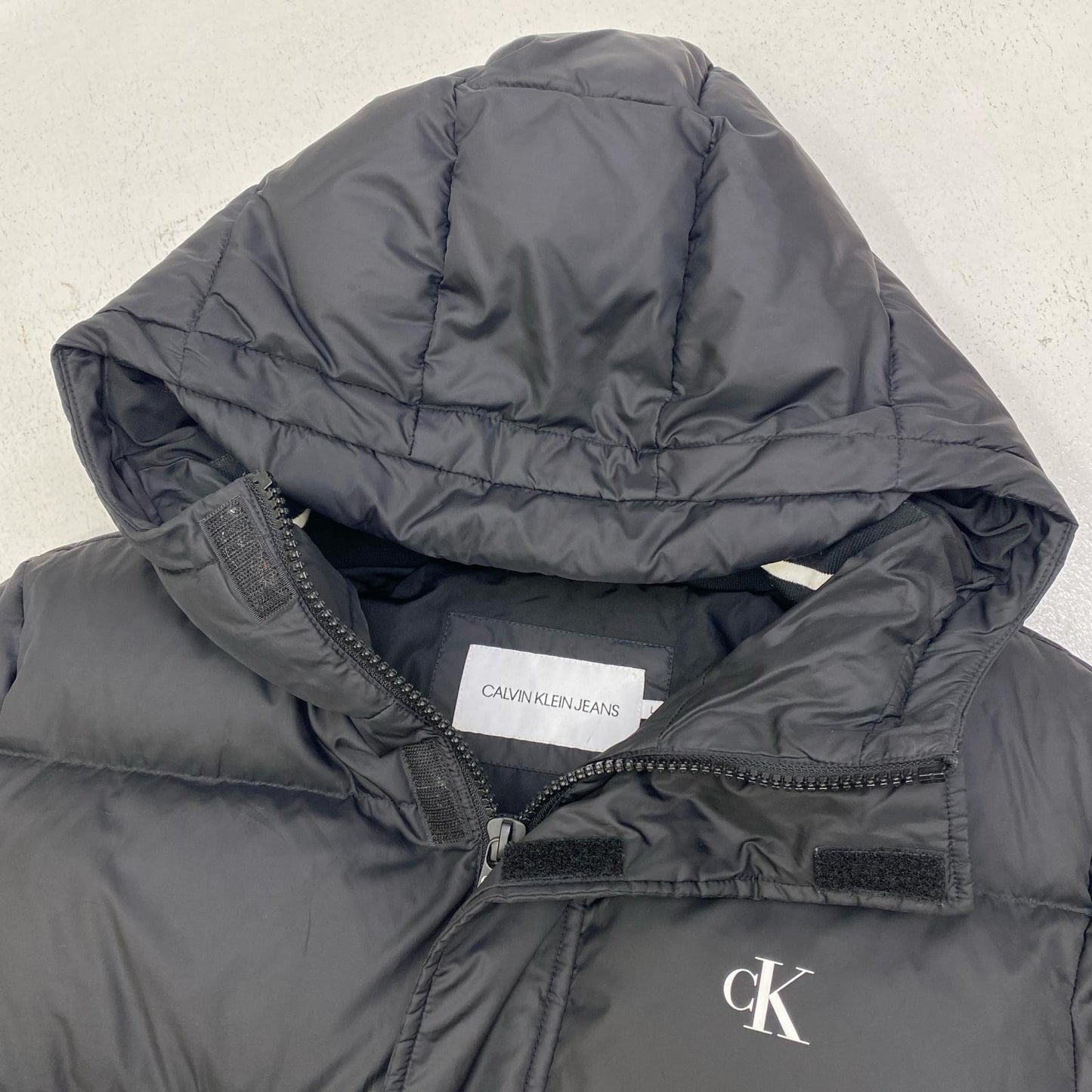 【中古】Calvin Klein | カルバンクライン HOODED DOWN JACKET ダウンジャケット J317665 ブラック サイズ：L【加古川店】