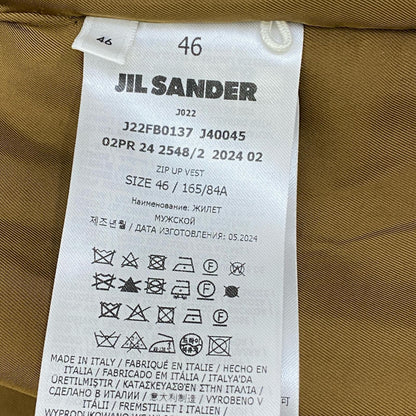 【中古】JIL SANDER | ジルサンダー ZIP UP VEST その他アウター j22fb0137 j40045 ブラウン サイズ：46【加古川店】