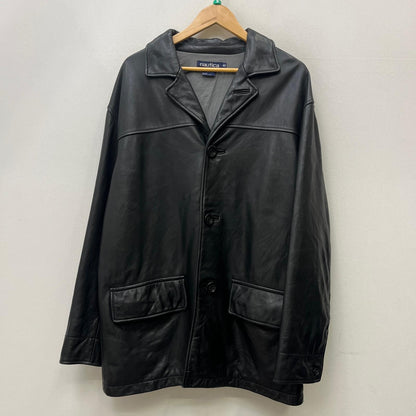 【中古】NAUTICA | ノーティカ leather car coat レザー ブラック サイズ：48【加古川店】