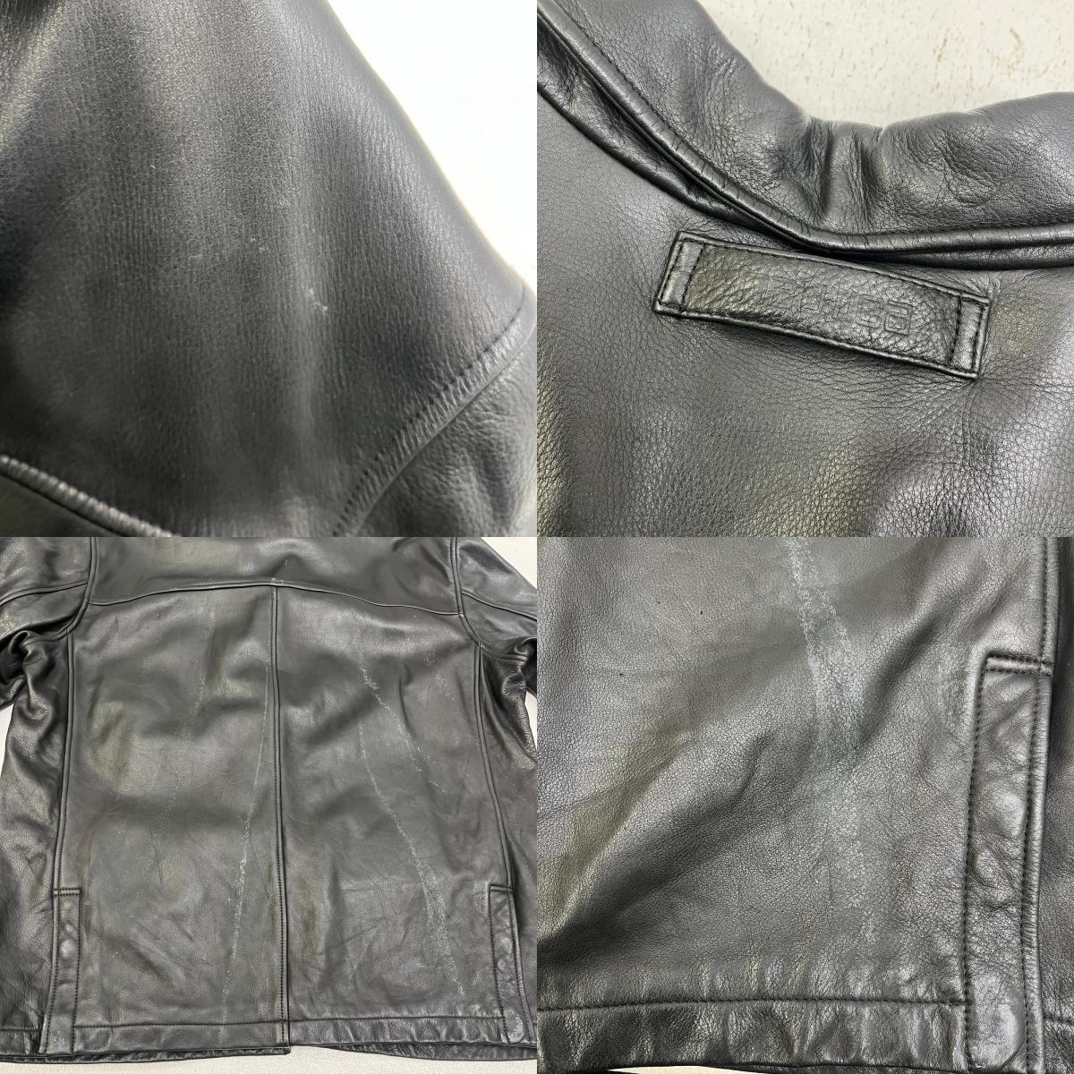 【中古】NAUTICA | ノーティカ leather car coat レザー ブラック サイズ：48【加古川店】