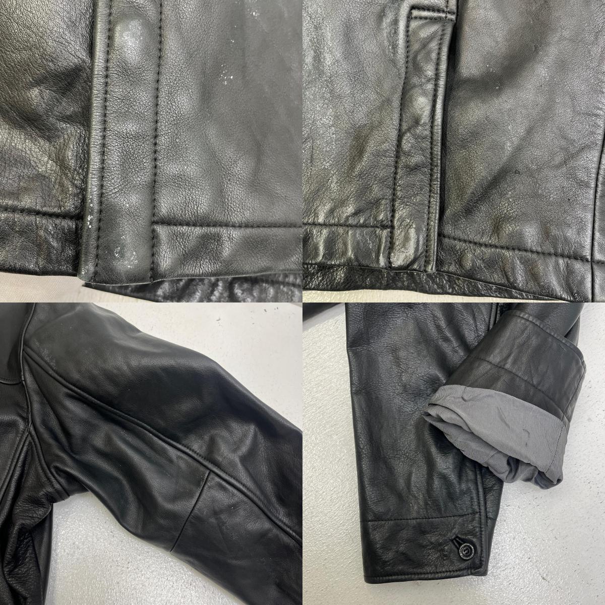 【中古】NAUTICA | ノーティカ leather car coat レザー ブラック サイズ：48【加古川店】
