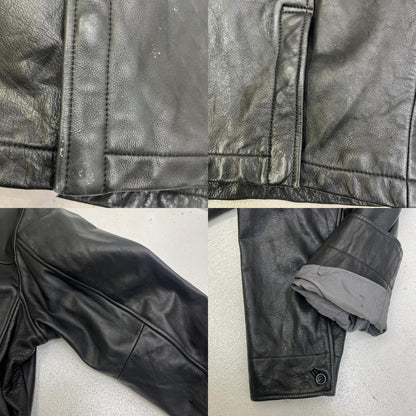 【中古】NAUTICA | ノーティカ leather car coat レザー ブラック サイズ：48【加古川店】