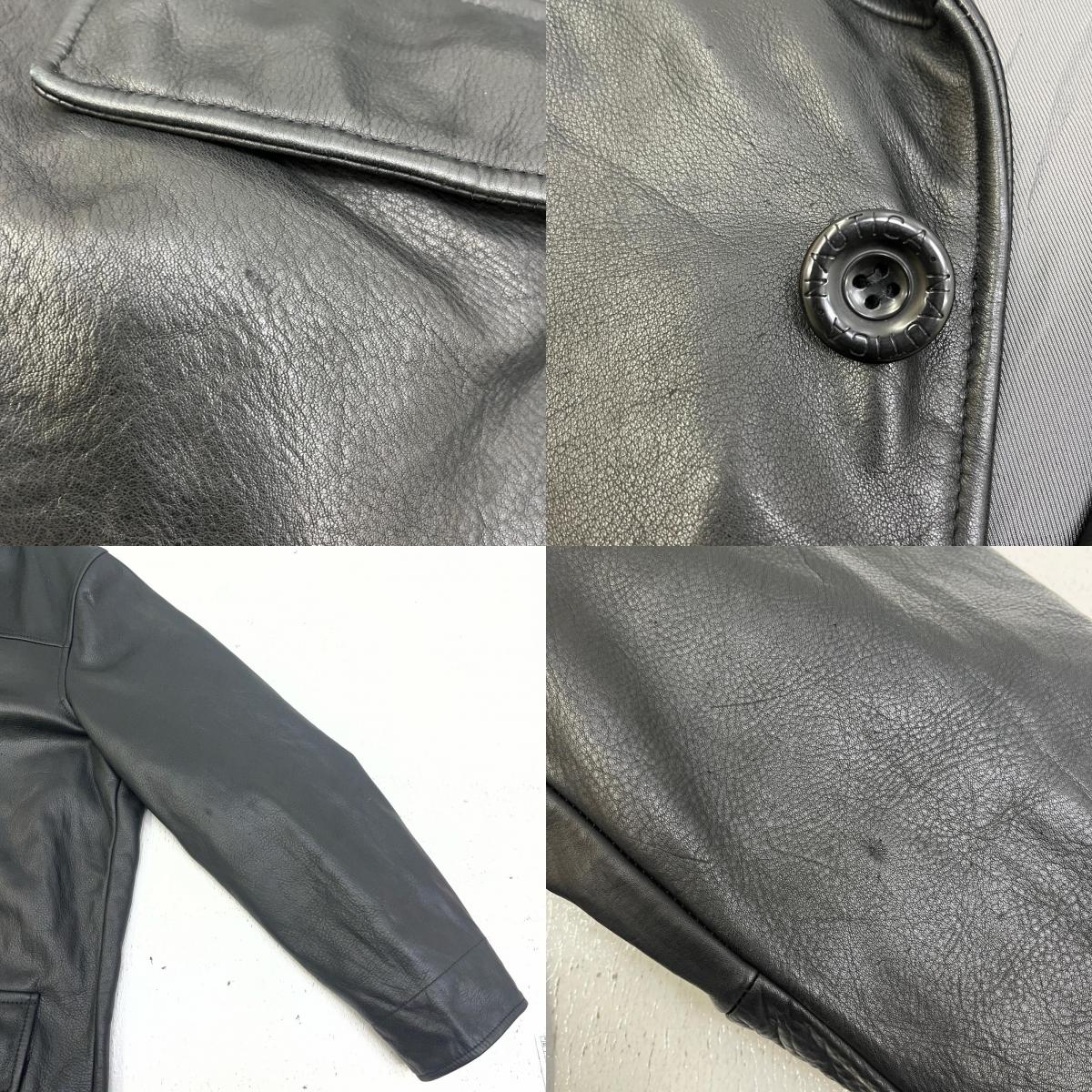 【中古】NAUTICA | ノーティカ leather car coat レザー ブラック サイズ：48【加古川店】