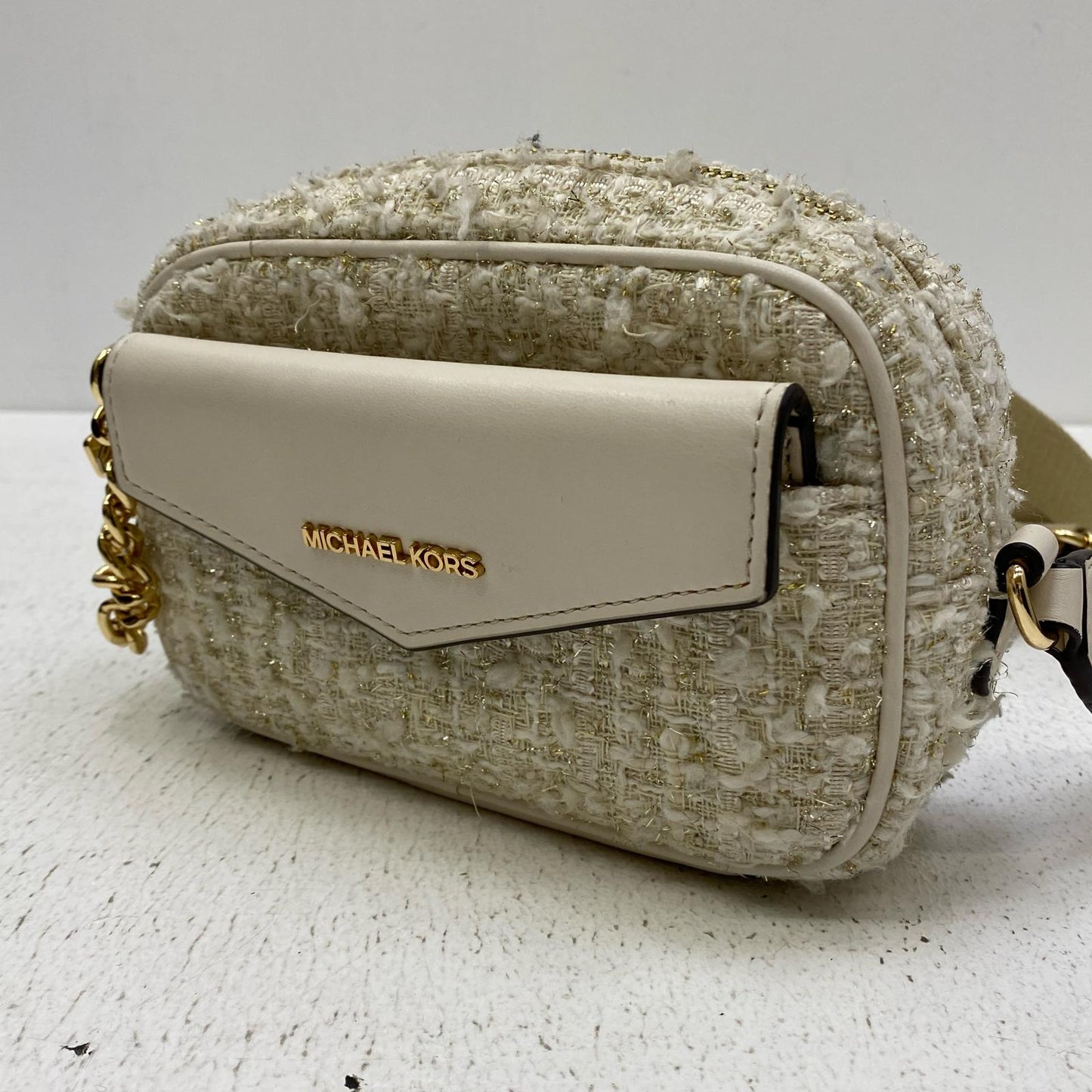 【中古】Michael Kors | マイケルコース MAISIE 2 IN 1 ｶﾒﾗｸﾛｽﾎﾞﾃﾞｨﾎﾜｲﾄ ショルダーバッグ 35F4G5MC1C【加古川店】