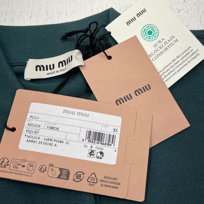 【中古】Miu Miu | ミュウ ミュウ Cotton Piqu Polo Shirt ポロシャツ MJL019 サイズ：XS【加古川店】