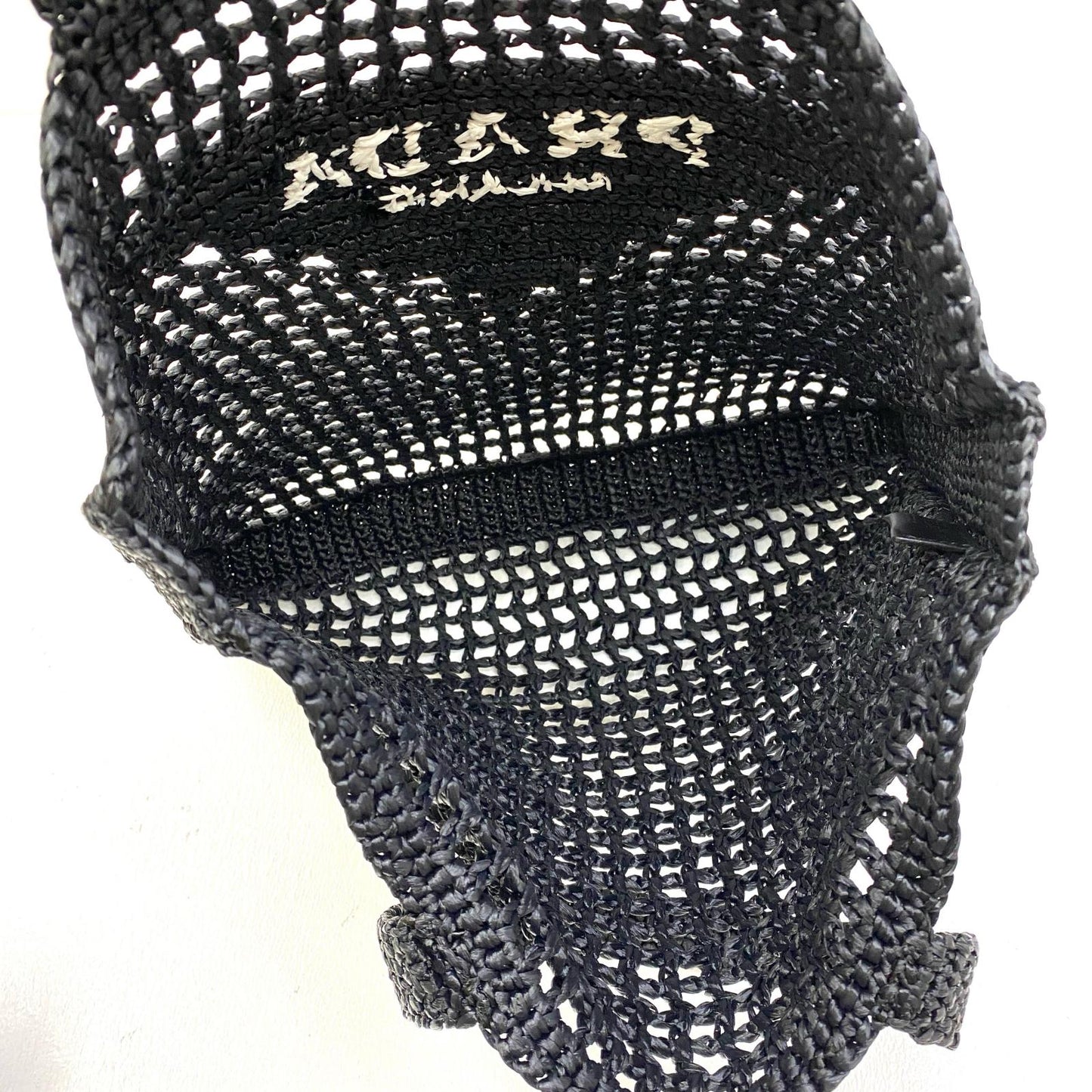 【中古】PRADA | プラダ ロゴ クロシェ ラフィア トートバッグ 2VG105【加古川店】