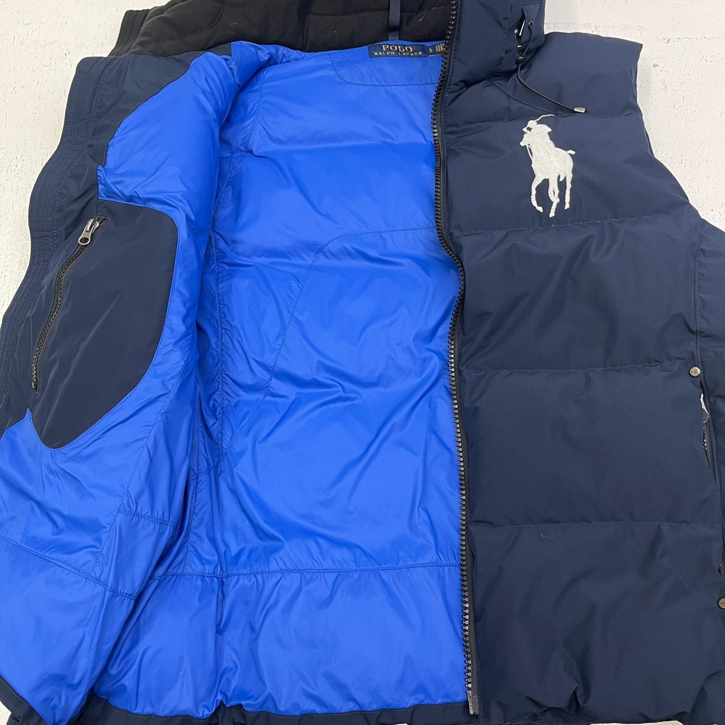 【中古】POLO RALPH LAUREN | ポロ・ラルフローレン QRタグ ダウンベスト JMJL0889 ネイビー サイズ：L【加古川店】