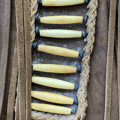 【中古】 diamond leathers:fringe jacket USA製 レザー ブラウン サイズ：48【加古川店】