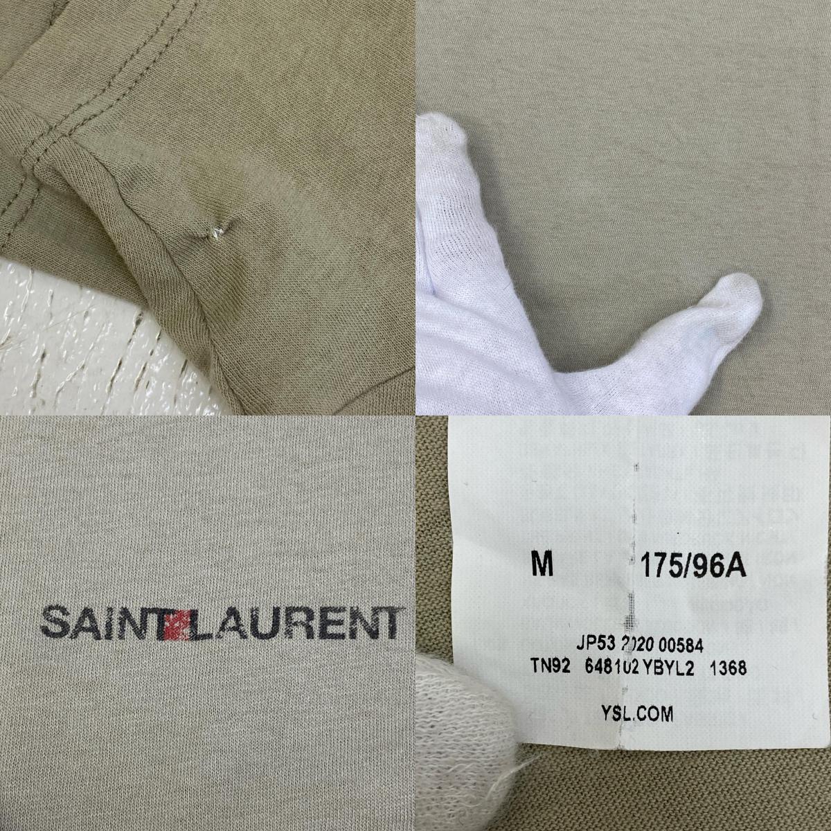 【中古】SAINT LAURENT | サンローラン 国内正規品 半袖Ｔシャツ 648102 ベージュ サイズ：M【加古川店】