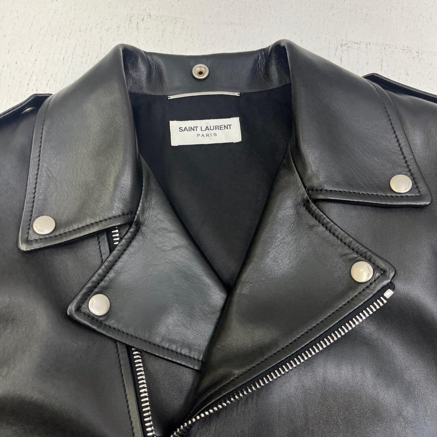 【中古】SAINT LAURENT | サンローラン ｸﾗｼｯｸﾓｰﾀｰｻｲｸﾙｼﾞｬｹｯﾄ 国内正規品 ライダースジャケット 484284 Y5YA2 ブラック サイズ：50【加古川店】
