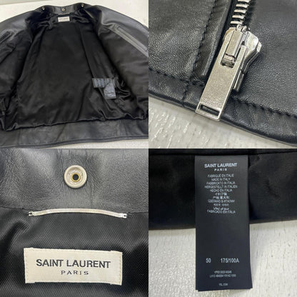 【中古】SAINT LAURENT | サンローラン ｸﾗｼｯｸﾓｰﾀｰｻｲｸﾙｼﾞｬｹｯﾄ 国内正規品 ライダースジャケット 484284 Y5YA2 ブラック サイズ：50【加古川店】