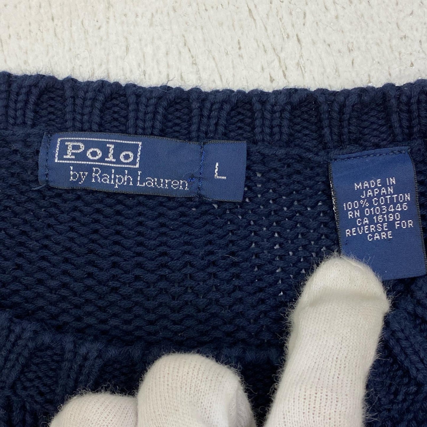【中古】POLO RALPH LAUREN | ポロ・ラルフローレン 星条旗ニット ニット ネイビー サイズ：L【加古川店】