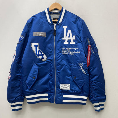 【中古】ALPHA | アルファ Los Angeles Dodgers new era ミリタリージャケット ライトブルー サイズ：L【加古川店】