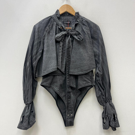 【中古】MAISON SPECIAL | メゾンスペシャル Ruffle Shirt Bodysuit ブラウス チャコールグレー サイズ：FreeSize【加古川店】