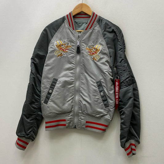 【中古】ALPHA | アルファ MA-1 Souvenir Double Dragon Jacket ミリタリージャケット ta0616-269 グレー サイズ：S【加古川店】