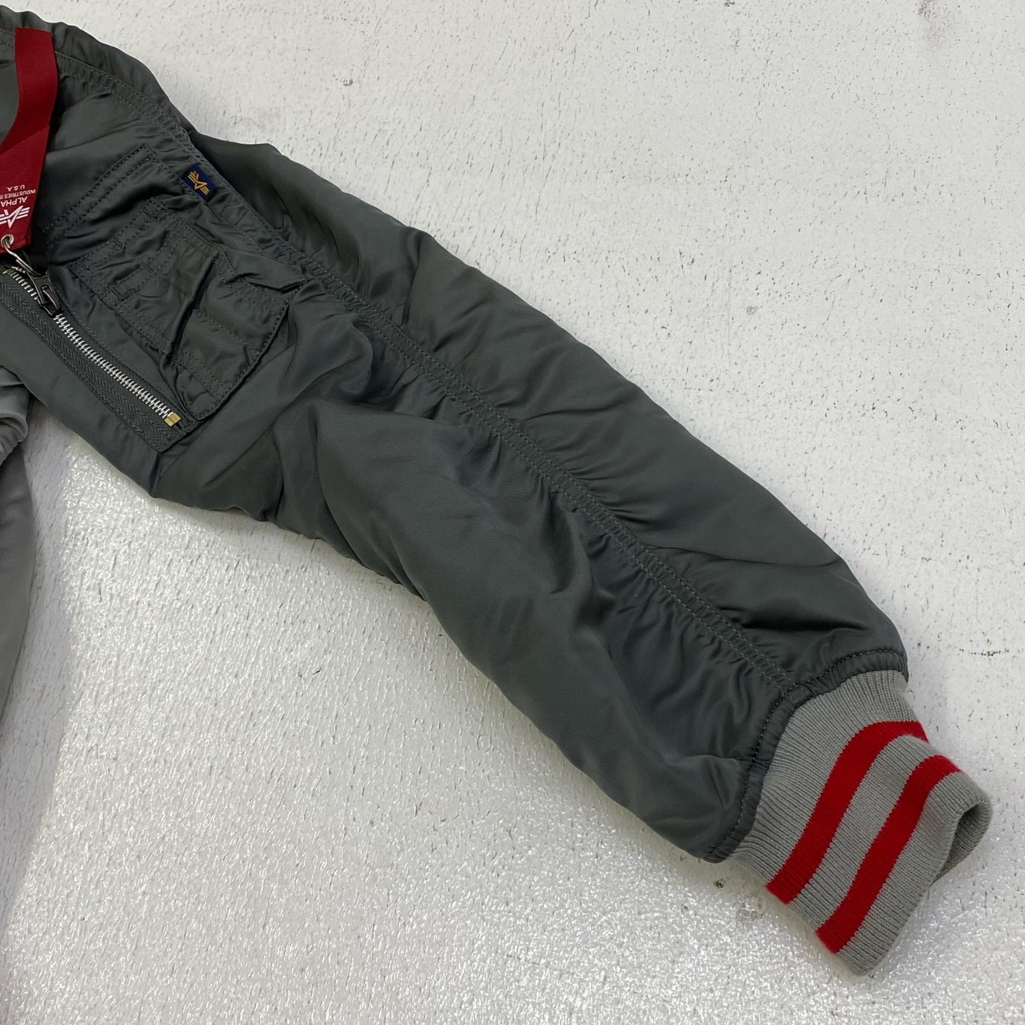 【中古】ALPHA | アルファ MA-1 Souvenir Double Dragon Jacket ミリタリージャケット ta0616-269 グレー サイズ：S【加古川店】