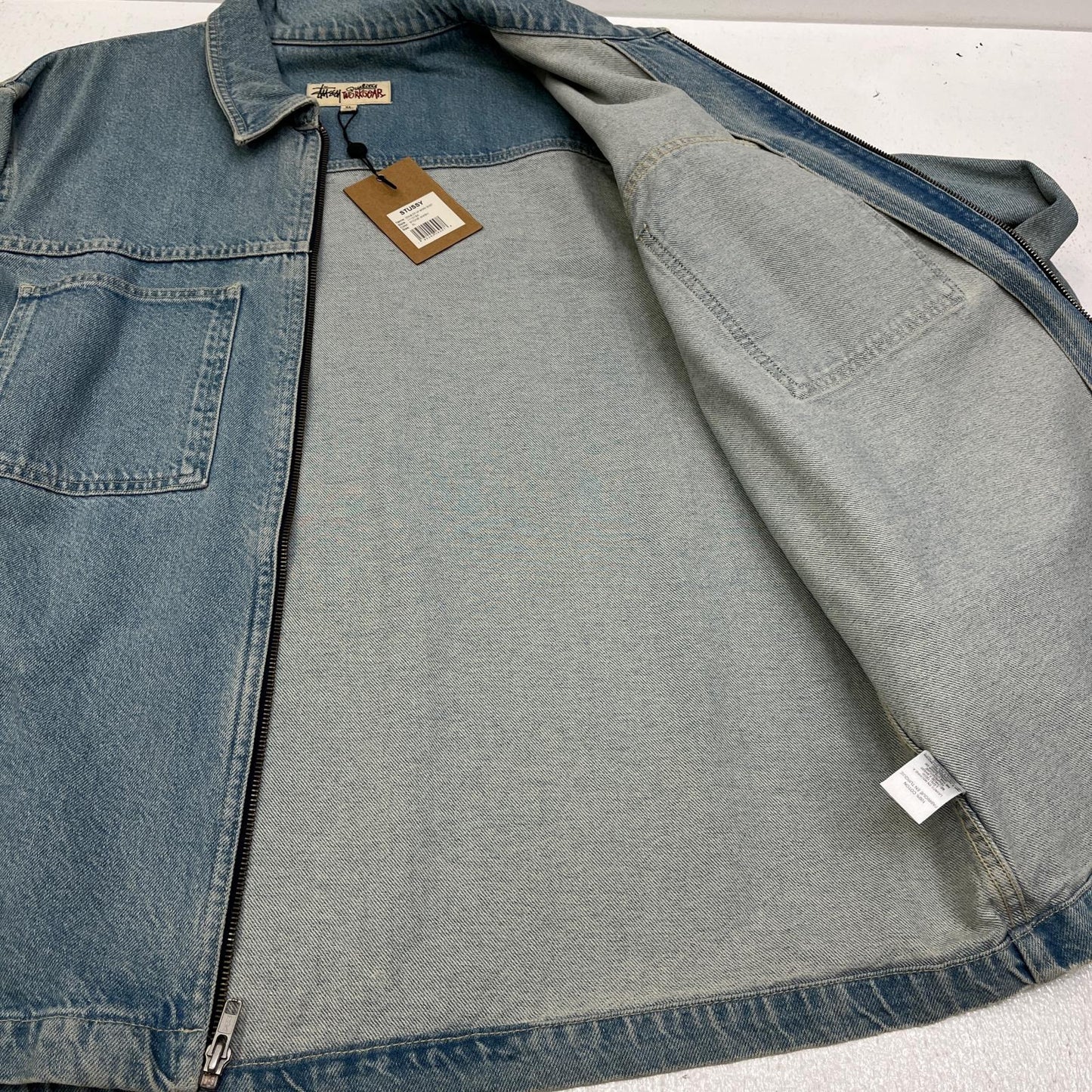 【中古】STUSSY | ステューシー Denim Zip Up Work Shirt デニム 1110184 インディゴ サイズ：XL【加古川店】