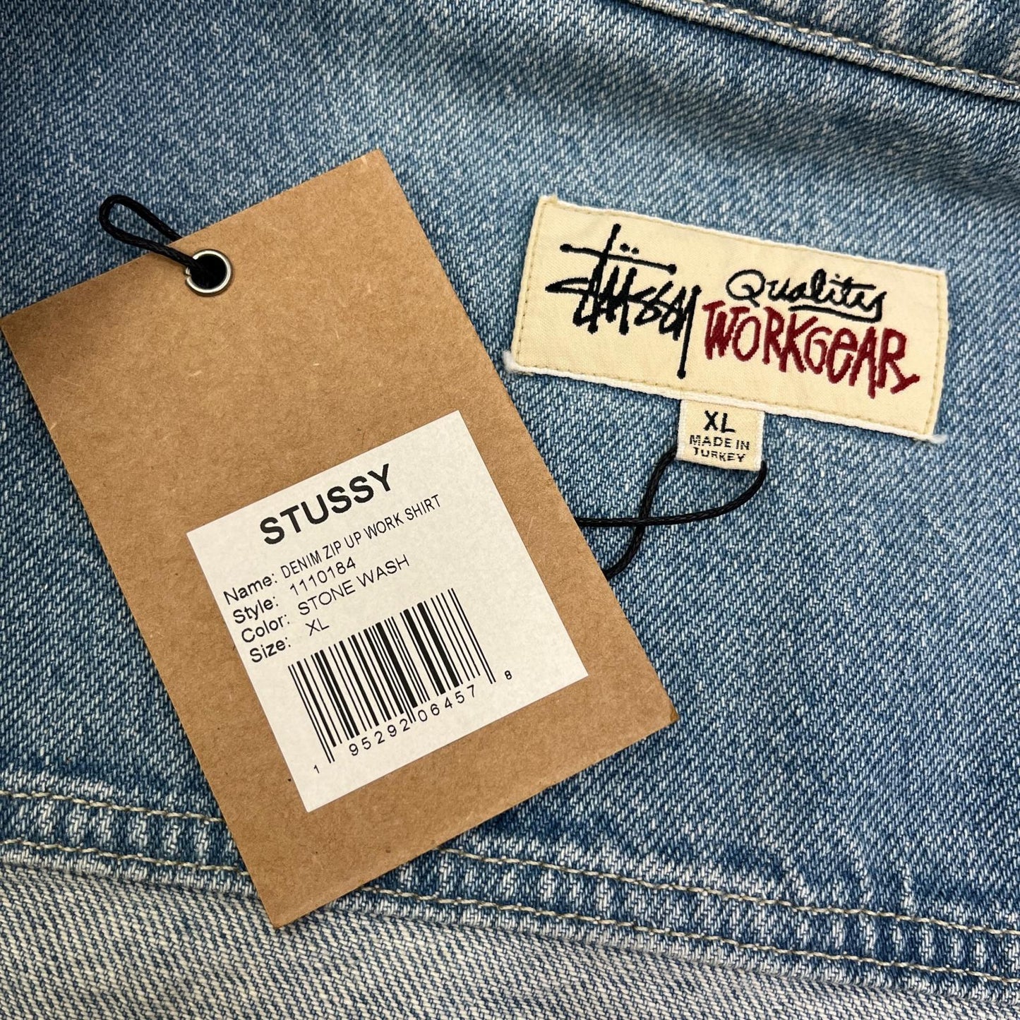 【中古】STUSSY | ステューシー Denim Zip Up Work Shirt デニム 1110184 インディゴ サイズ：XL【加古川店】