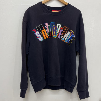Supreme | シュプリーム Stacked Crewneck 年式:21SS 日焼け スウェット ネイビー サイズ：M【加古川店】