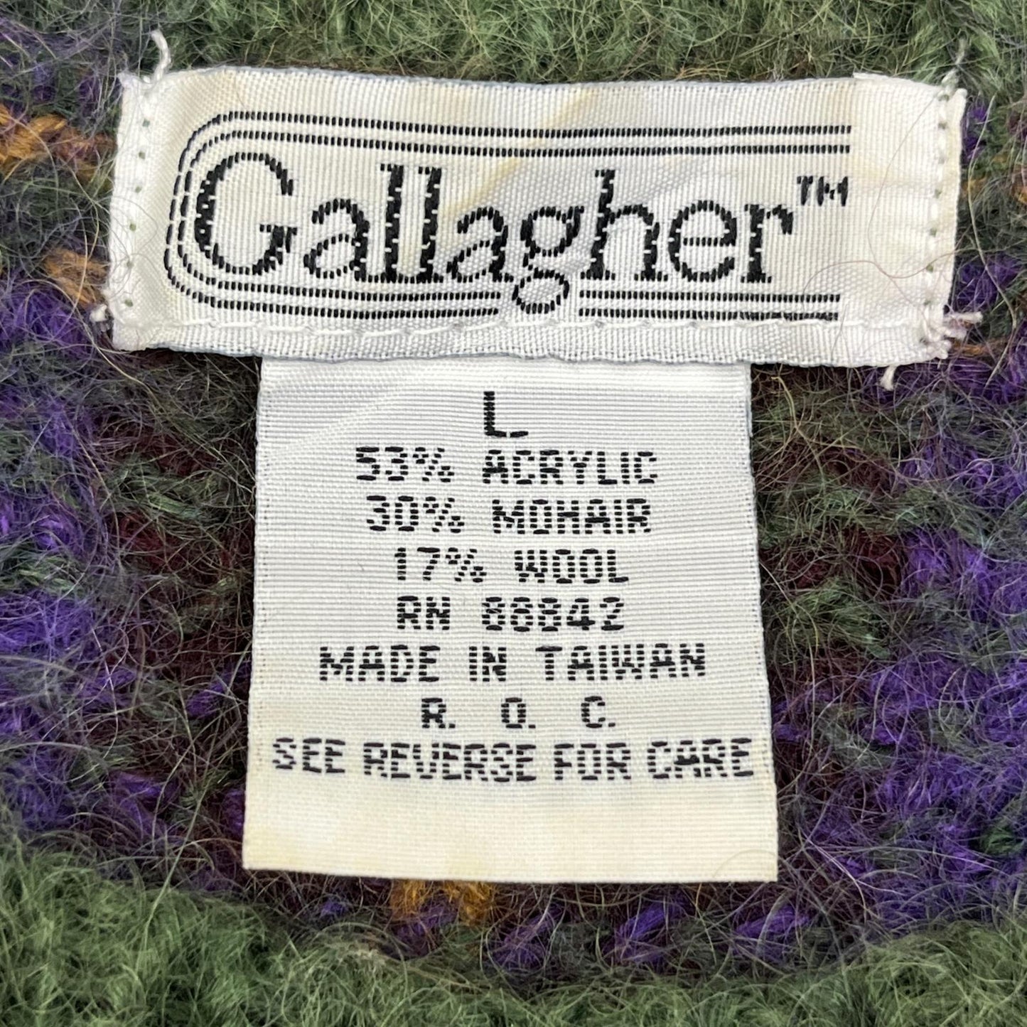 【中古】 GALLAGHER:MOHAIR CREWNECK KNIT ニット マルチカラー サイズ：L【加古川店】