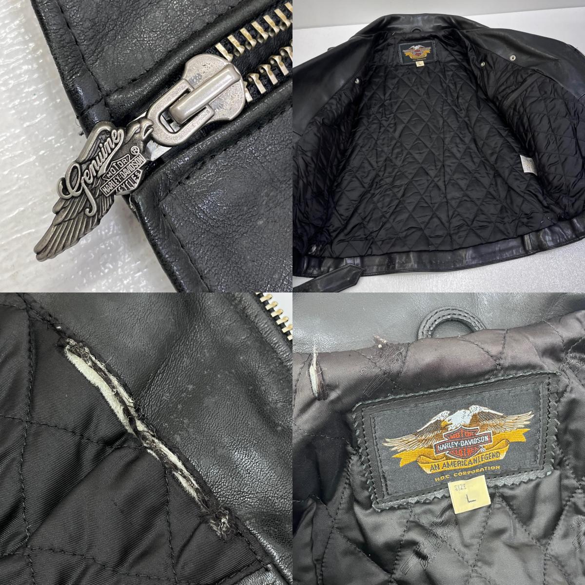 【中古】HARLEY-DAVIDSON | ハーレーダビットソン ダブルライダース レザー 40180 ブラック サイズ：S【加古川店】