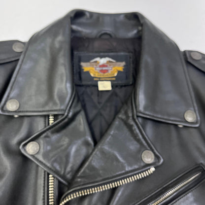 【中古】HARLEY-DAVIDSON | ハーレーダビットソン ダブルライダース レザー 40180 ブラック サイズ：S【加古川店】