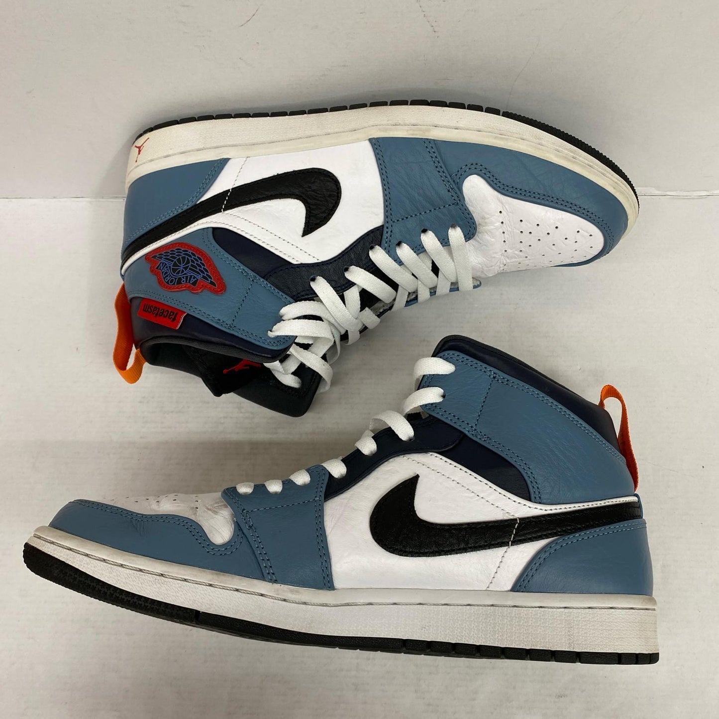 【中古】NIKE | ナイキ FACETASM × Nike Air Jordan 1 Mid 'White/Navy' スニーカー CU2802-100 ライトブルー 28.5cm【加古川店】